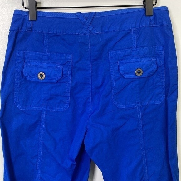 Fresh Produce Drawstring Cropped Utility Pant Royal Blue Cotton Stretchy Vibrant - Picture 5 of 15